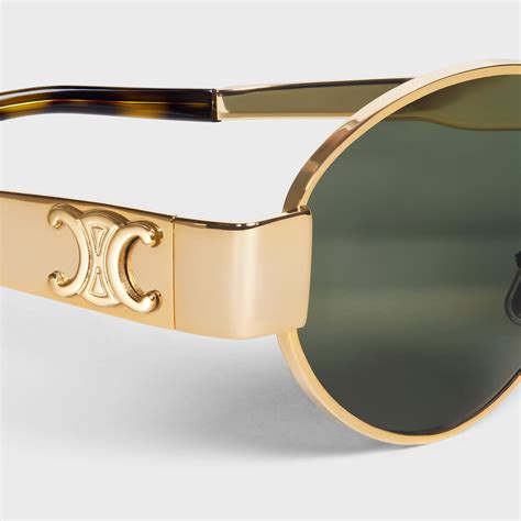 celine sunglasses round gold|celine sunglasses pouch.